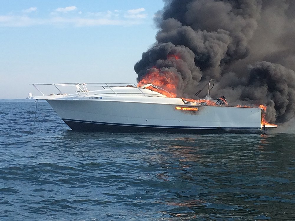 72-foot yacht goes up in flames in the Piscataqua River