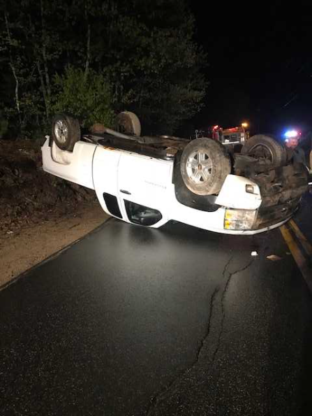 Driver Unhurt After Rollover Crash