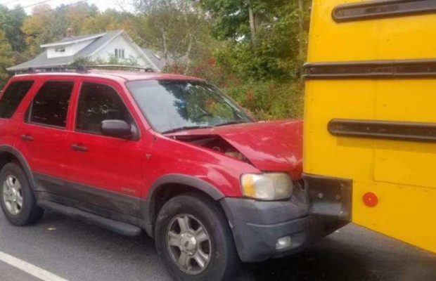 Driver in crash involving school bus charged with OUI | Newsradio WGAN