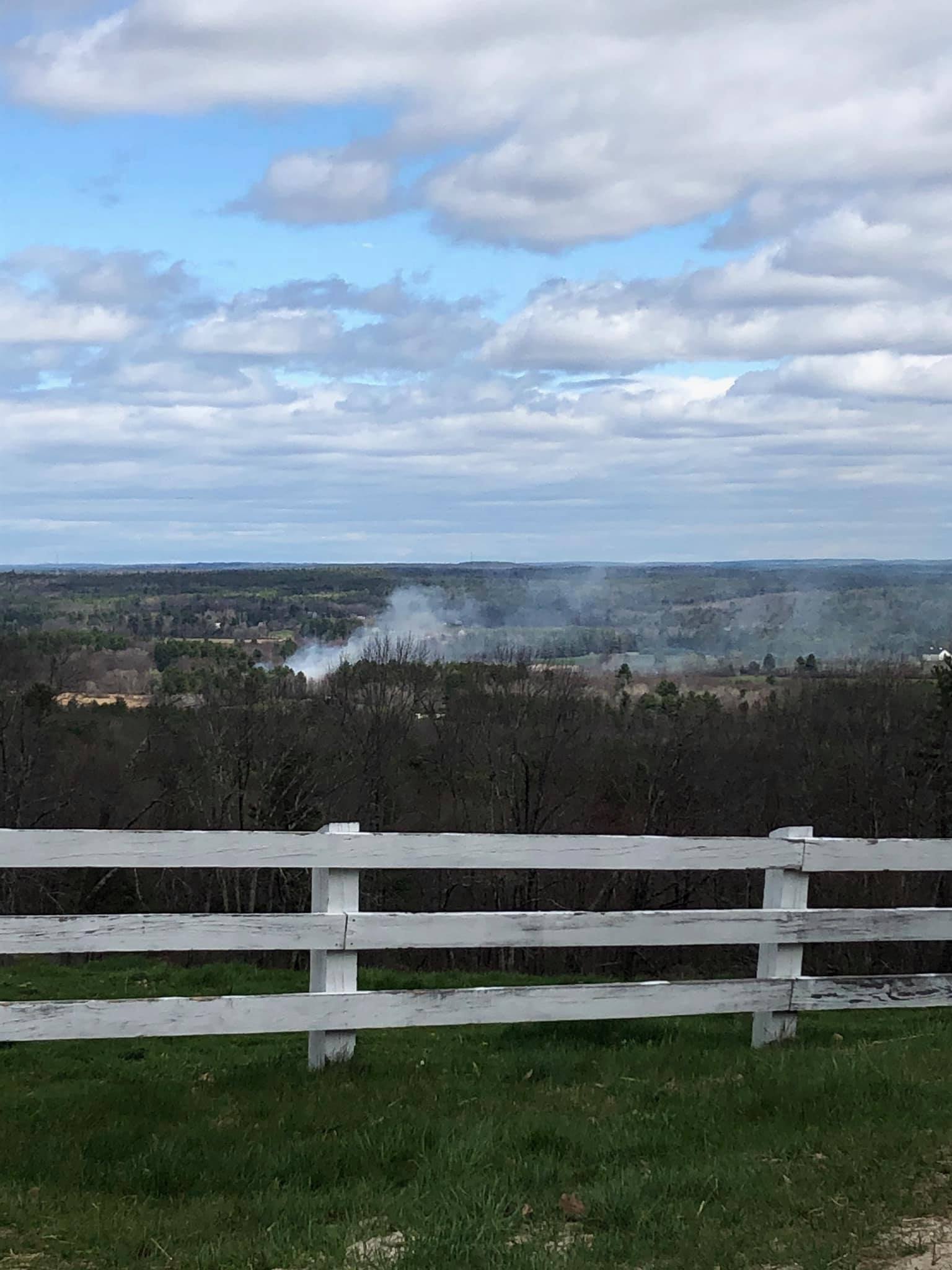 Firefighters battle woods fire in New Gloucester
