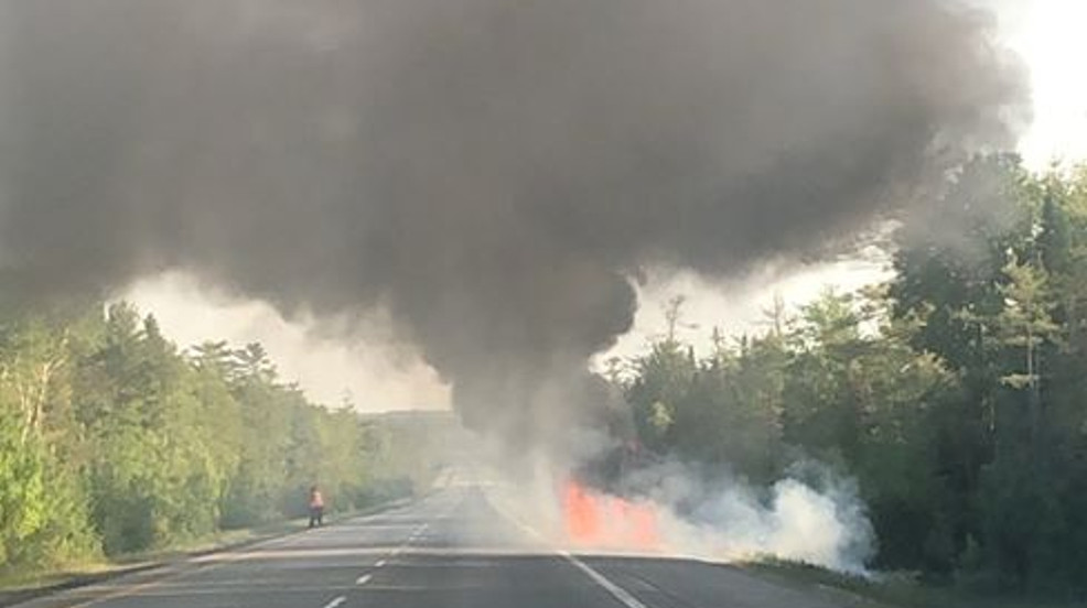 No injuries following car fire on I-95 north of Bangor
