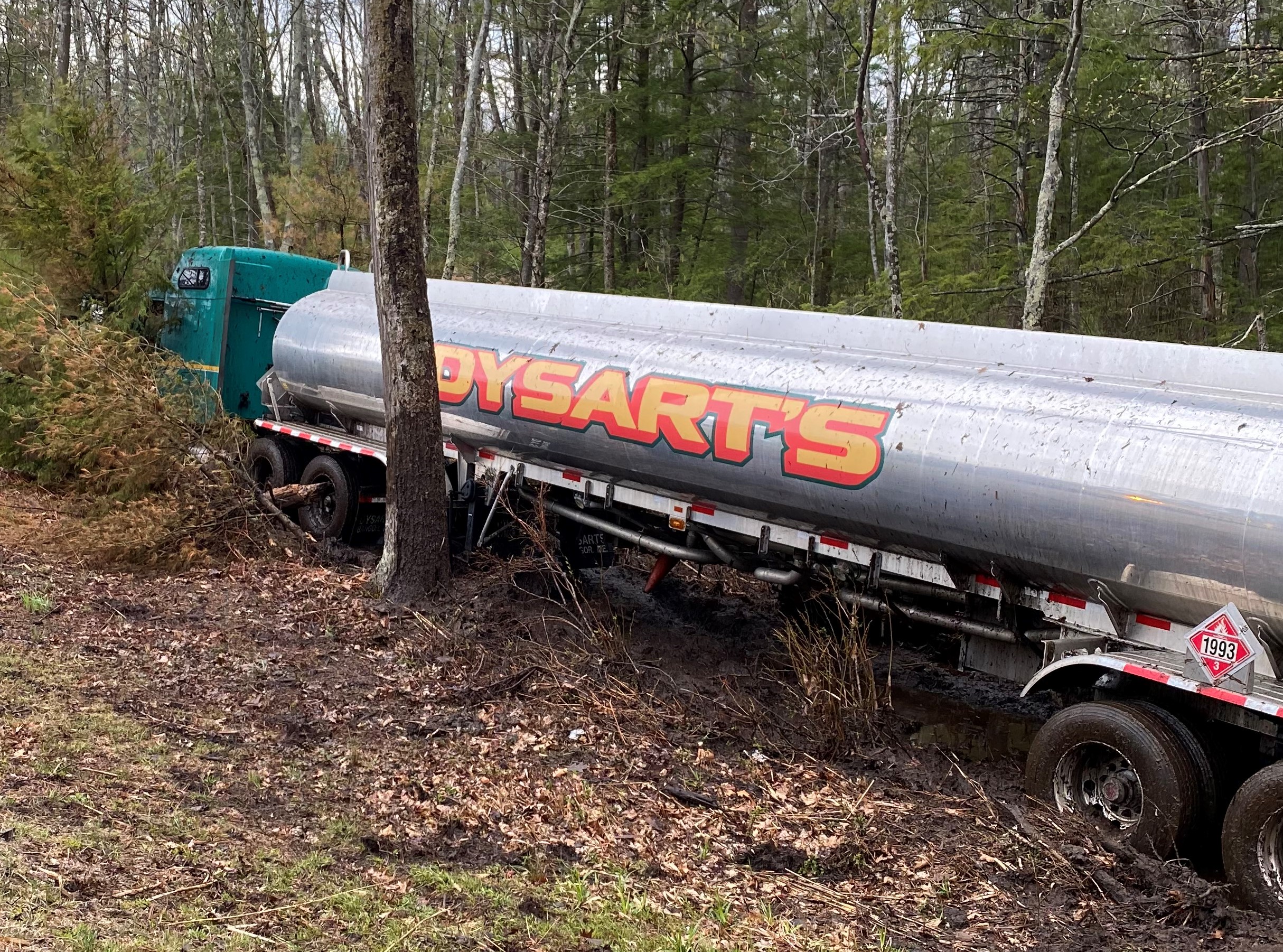 Dysart’s tanker truck crashes on I-95 in Wells