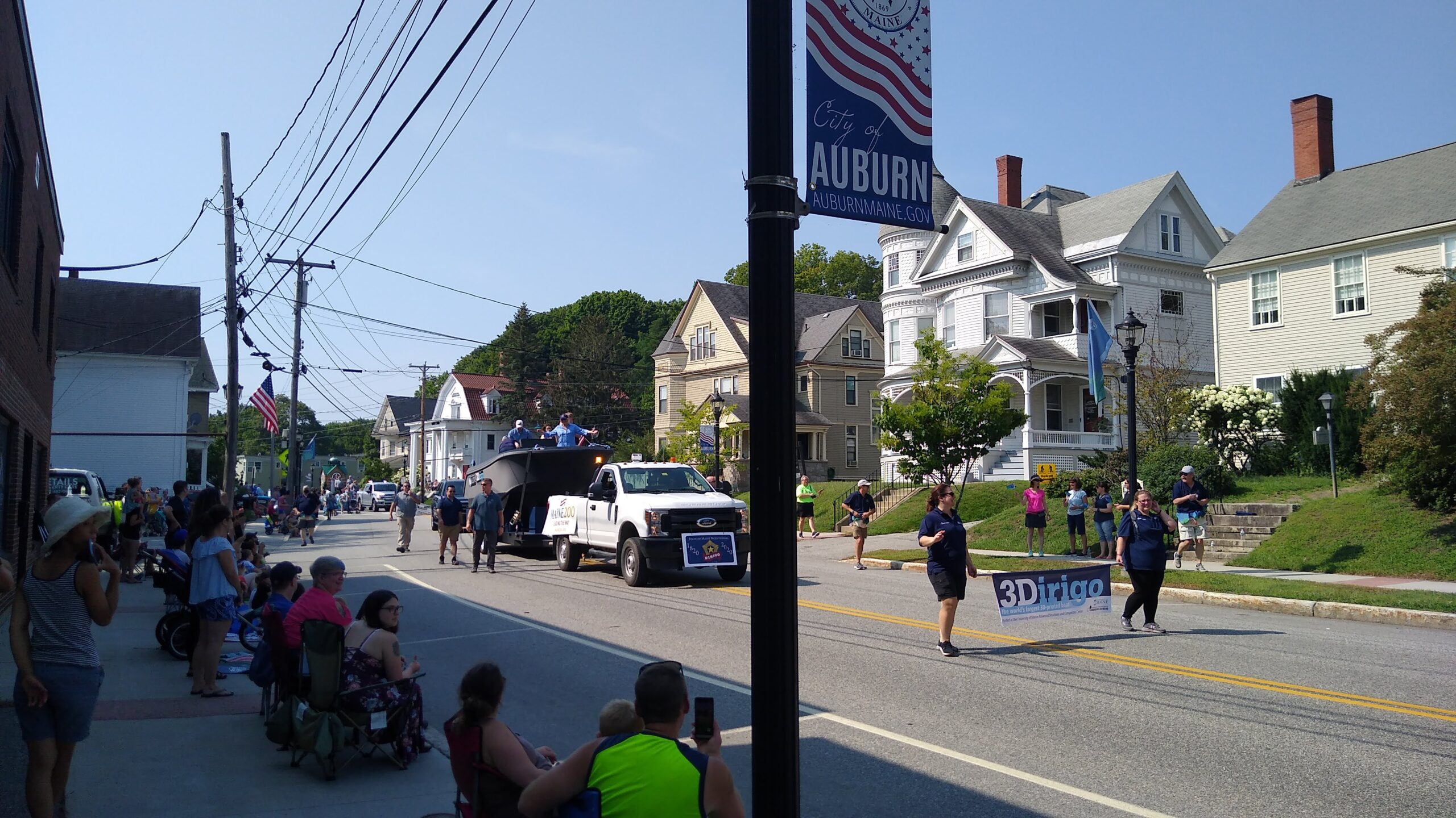 Governor Mills Meets Protesters at the Maine Bicentennial Parade