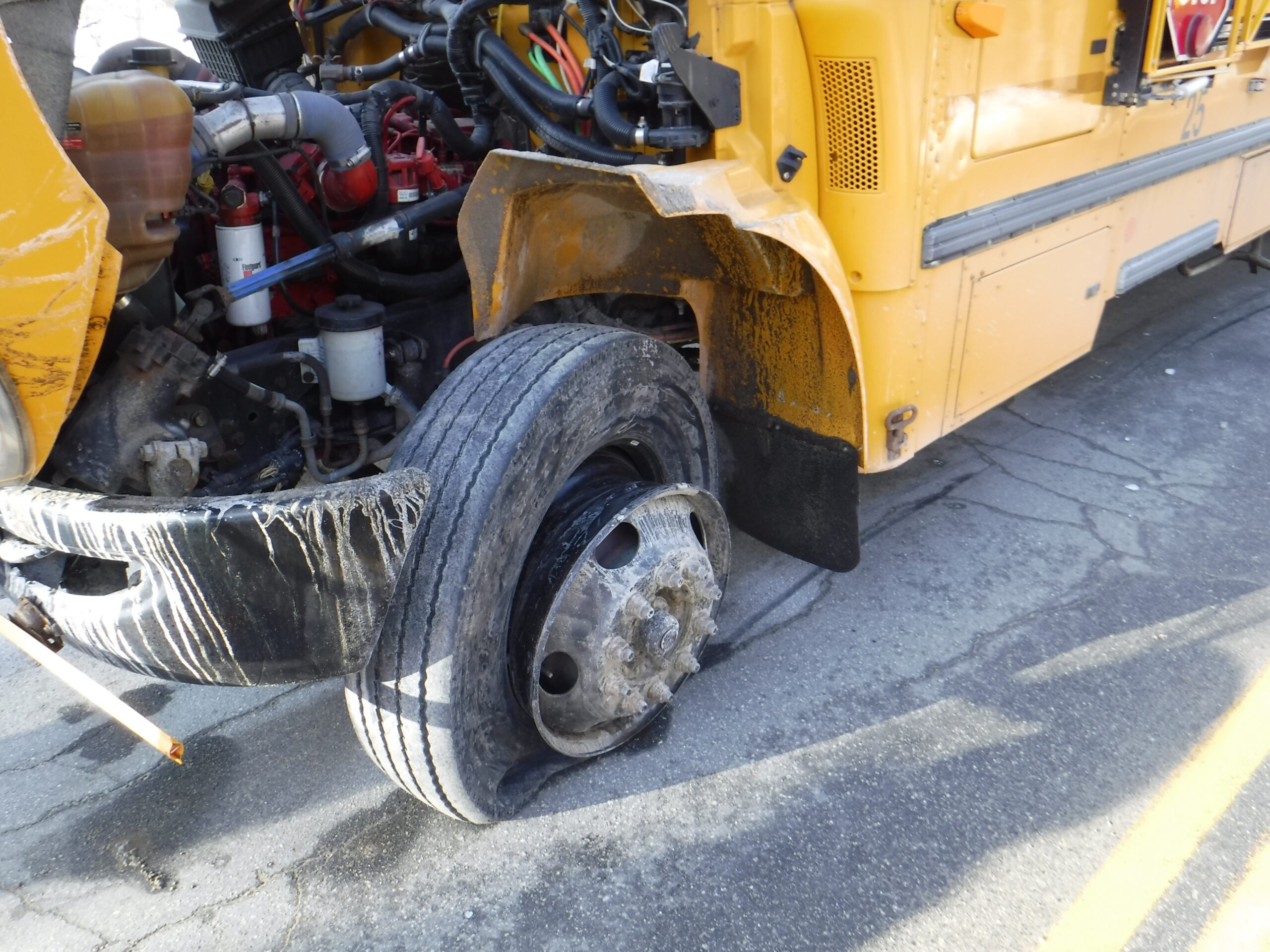 No injuries in Raymond crash involving car and school bus