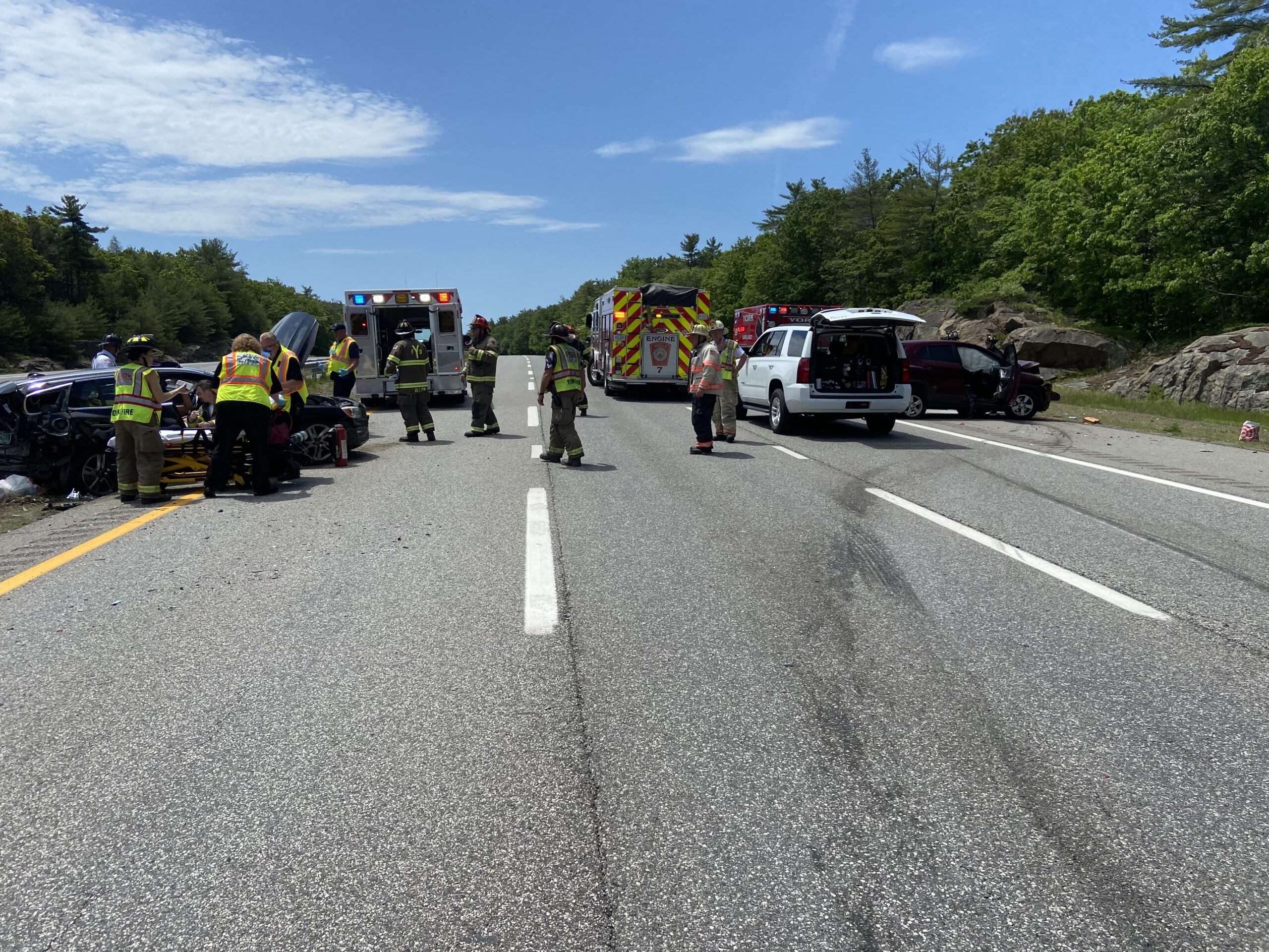 Three car crash on Turnpike sends several people to the hospital