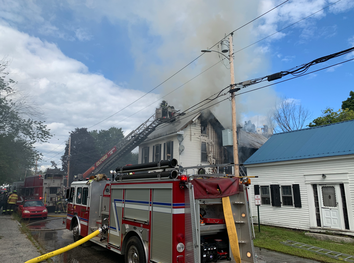 Fire Crews responded to 5-alarm fire at an apartment building in Norway Saturday afternoon