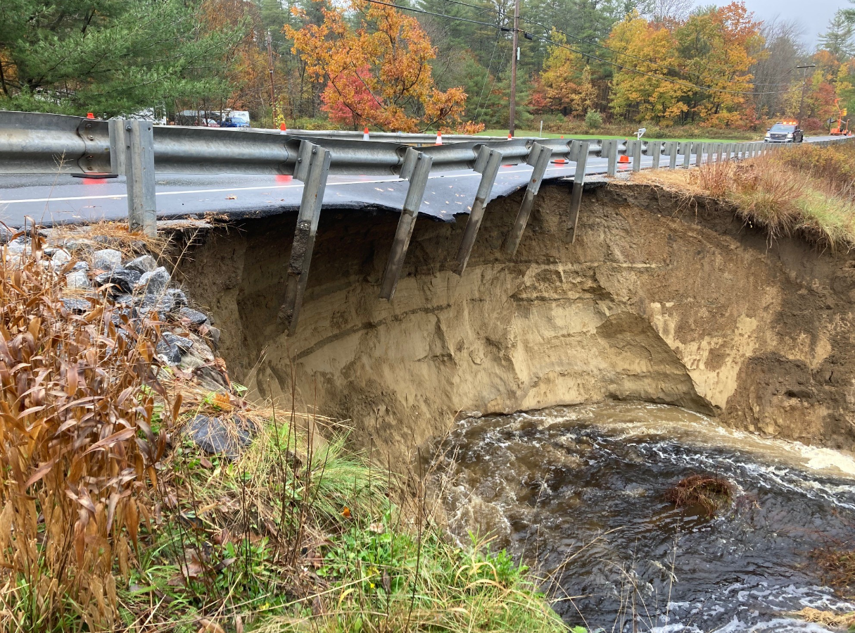 Transportation officials close down part of Route 9 in Durham after culvert fails
