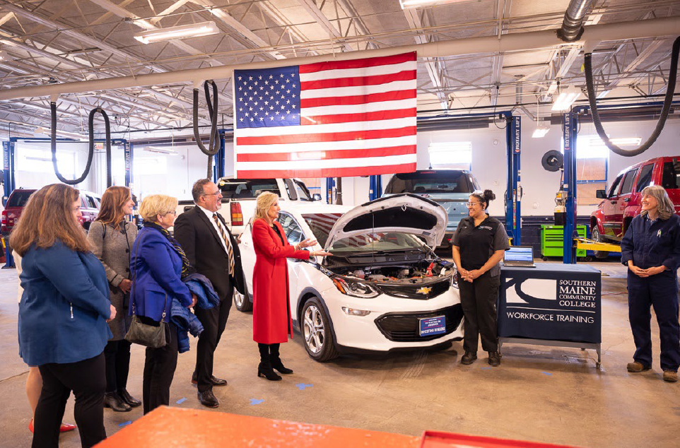 First Lady Jill Biden promotes free community college in Maine