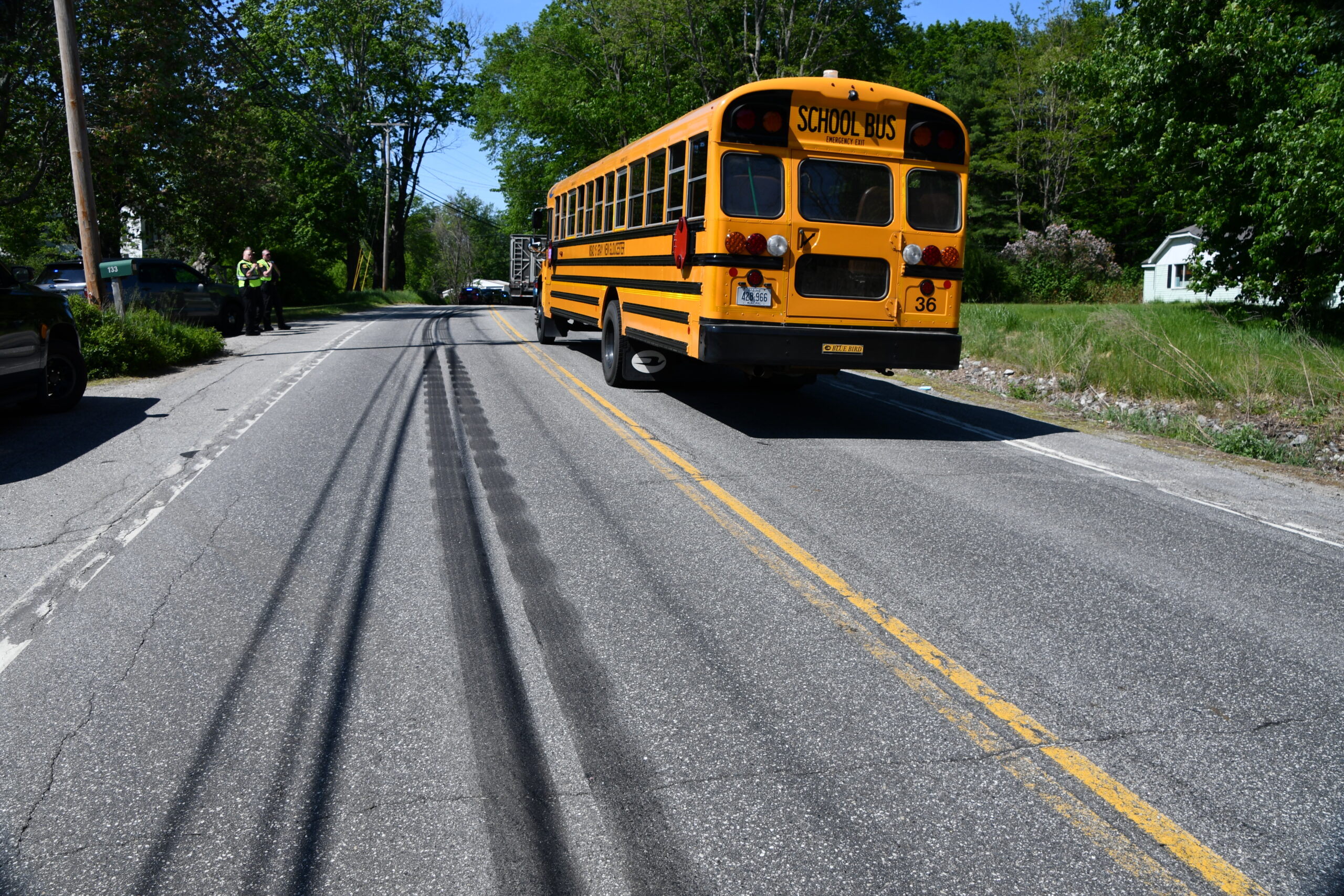 Student who stepped off school bus in Gray hit by trailer truck