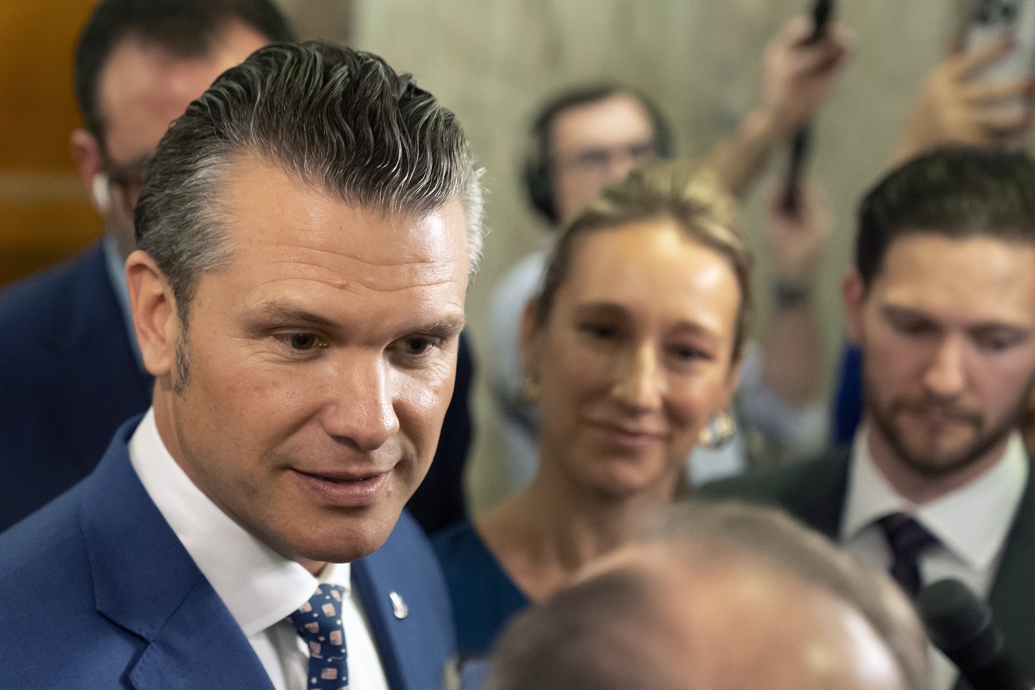 Hegseth meets with Sen. Collins as he lobbies for key votes in the Senate