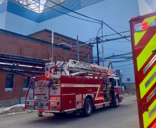 Firefighters Extinguish Westbrook Paper Mill Fire