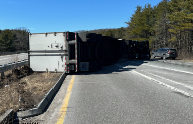 Driver suffers minor injuries after tractor-trailer rollover at ...