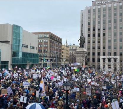 Thousands Crowd Downtown Portland for “Hands Off” Rally