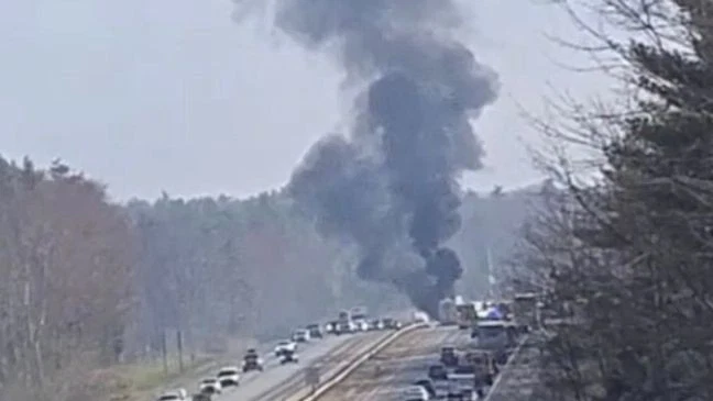 A Fiery Truck Crash on the Maine Turnpike, Delays Traffic for Hours