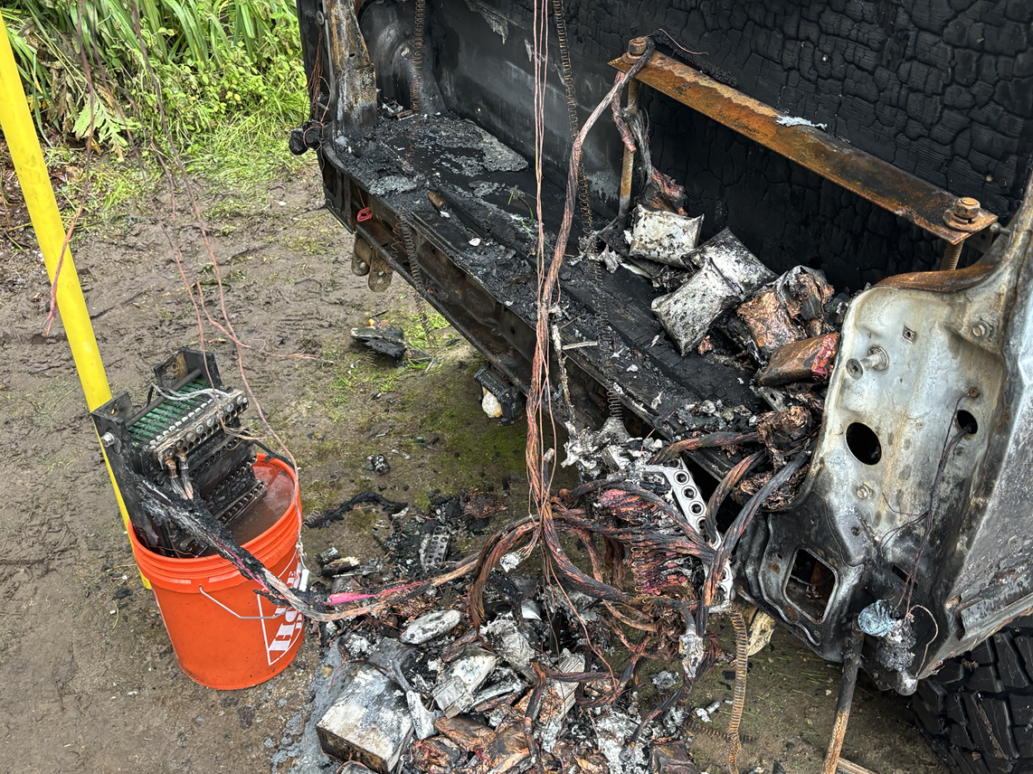 Custom battery charging pack blamed for car fire in Hollis