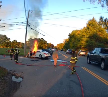 Fiery Scarborough Crash Caught on Video
