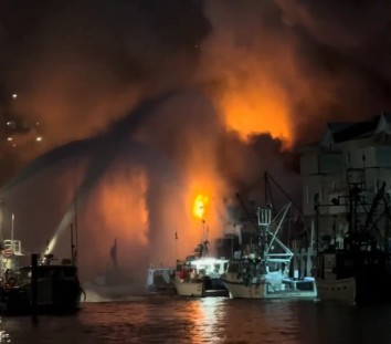 Portland’s Custom House Wharf Heavily Damaged from Large Fire