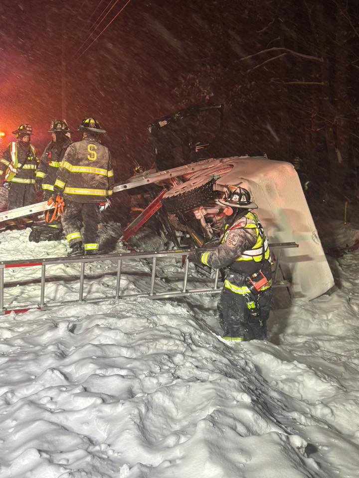 Vehicle Overturns During Snowstorm in Scarborough