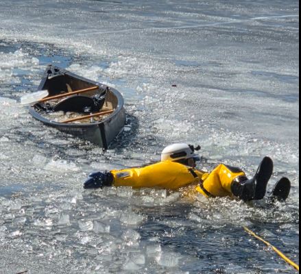 Person Rescued After Falling Through Ice in Winthrop