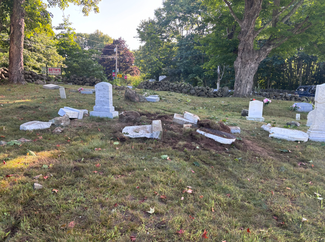 One Injured, Cemetery Damaged in Warren After Car Crash One Injured, Cemetery Damaged in Warren After Car Crash