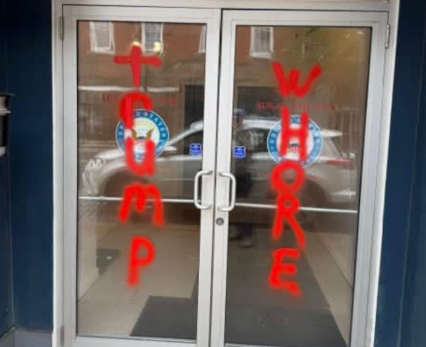 Senator Collins Biddeford Office Vandalized with Spray Paint