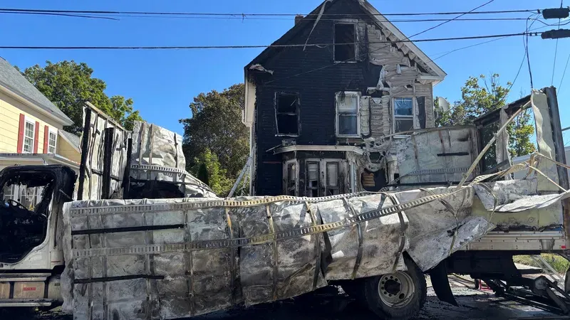 Home catches fire after box truck goes up in flames in Sanford